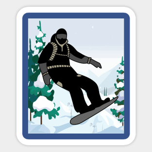 Skier Snow Mountains Extreme Sport Sticker